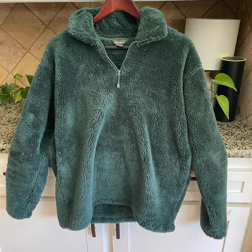 Eddie Bauer Sherpa ¼-Zip Pullover (Size M) Color: Forest/ Dark Green